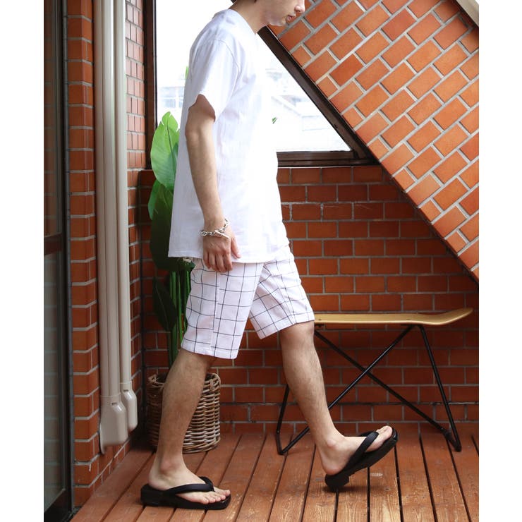 総柄ショートパンツ メンズ ハーフパンツ カツラギ チェック | 8（eight）  | 詳細画像10 