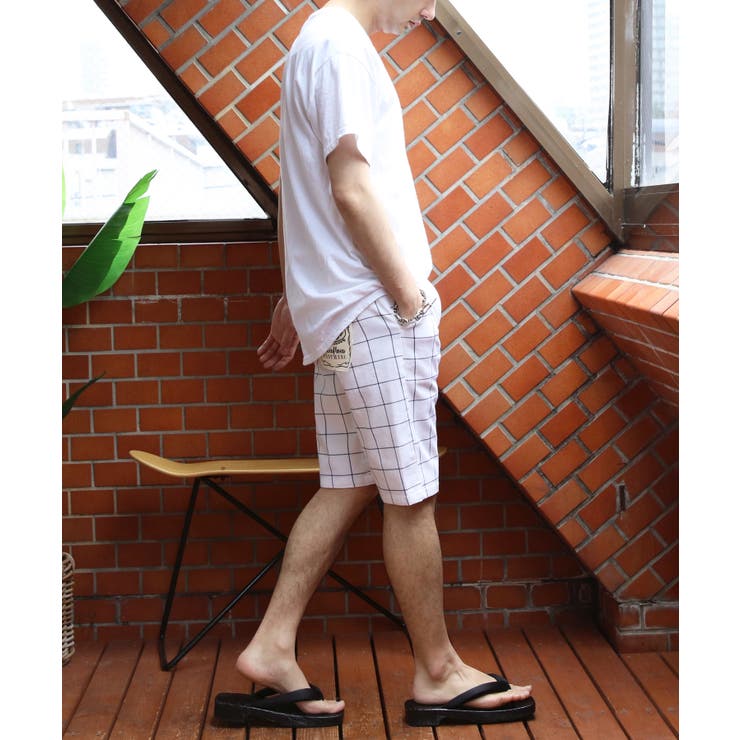 総柄ショートパンツ メンズ ハーフパンツ カツラギ チェック | 8（eight）  | 詳細画像11 
