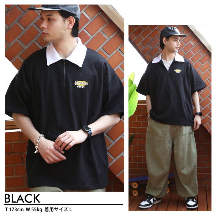 ポロシャツ メンズ ハーフジップ[品番：EH000006004]｜8（eight