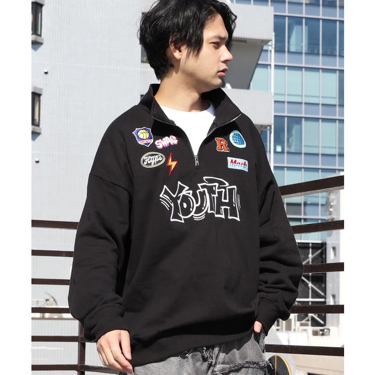 ハーフジップ メンズ 刺繍[品番：EH000006060]｜8（eight） （エイト