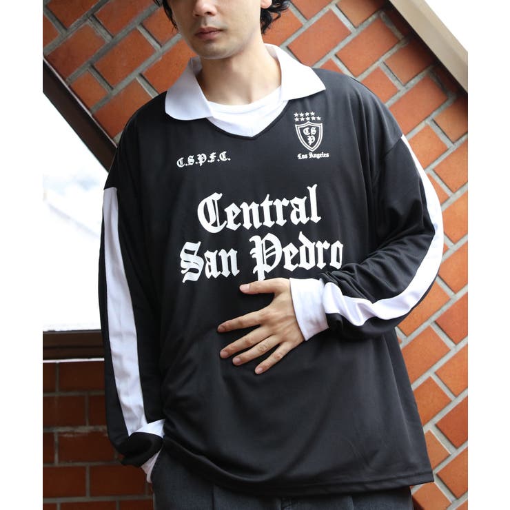 ゲームシャツ メンズ ロンT ユニフォームシャツ サッカーデザイン