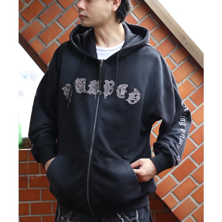 スプレー加工ジップパーカー メンズ グラフィック ヴィンテージ | 8（eight）  | 詳細画像2 