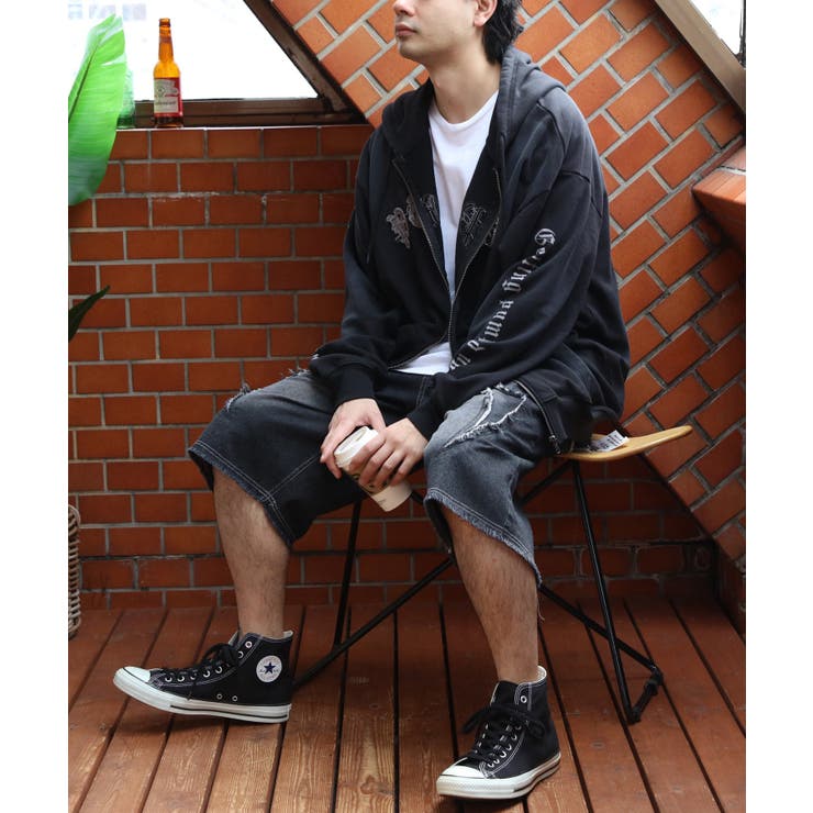 スプレー加工ジップパーカー メンズ グラフィック ヴィンテージ | 8（eight）  | 詳細画像5 