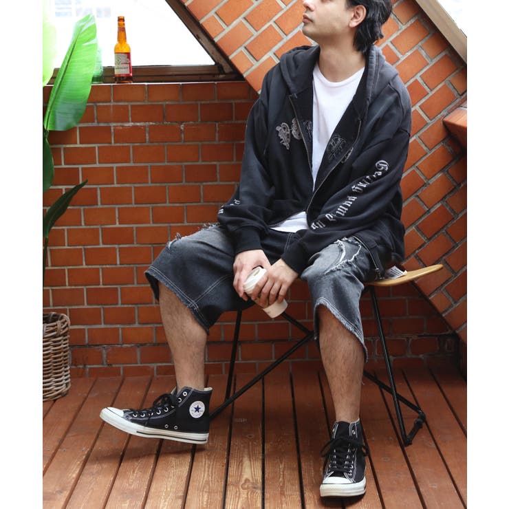 スプレー加工ジップパーカー メンズ グラフィック ヴィンテージ | 8（eight）  | 詳細画像10 