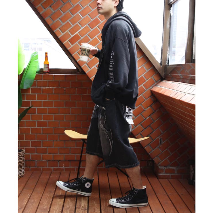 スプレー加工ジップパーカー メンズ グラフィック ヴィンテージ | 8（eight）  | 詳細画像12 