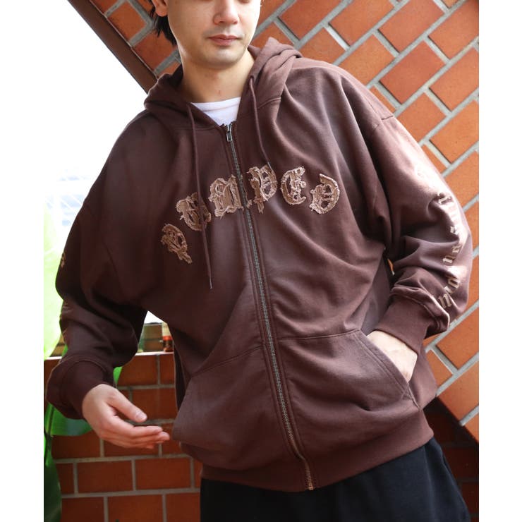 スプレー加工ジップパーカー メンズ グラフィック ヴィンテージ | 8（eight）  | 詳細画像14 