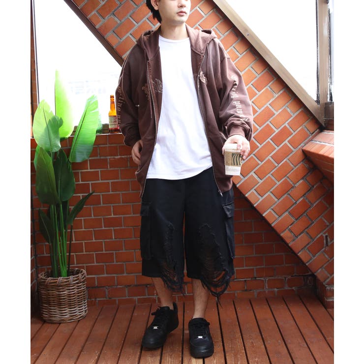 スプレー加工ジップパーカー メンズ グラフィック ヴィンテージ | 8（eight）  | 詳細画像20 