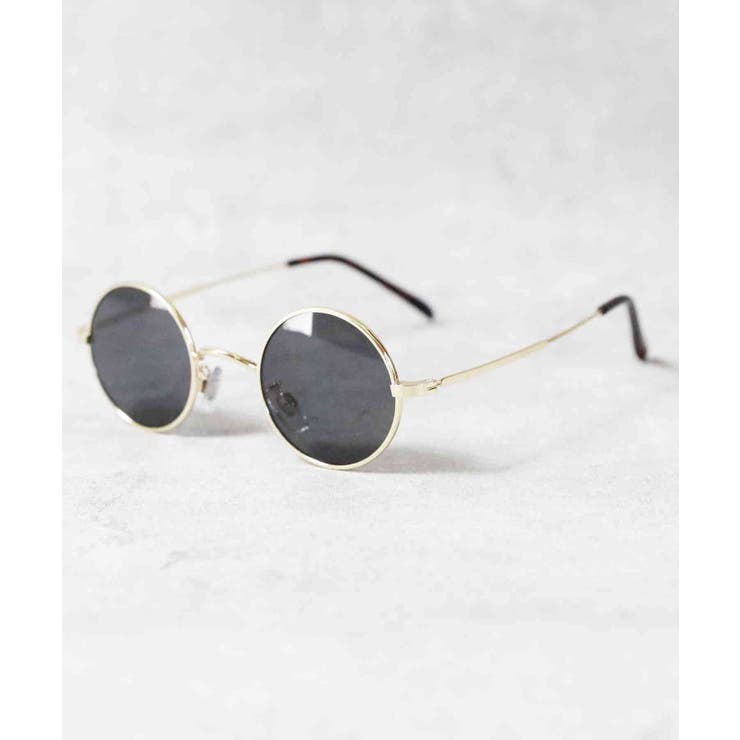 ゴールド×スモーク | 丸メタルフレームサングラス メンズ レディース 専用ケース付き | 8（eight） 