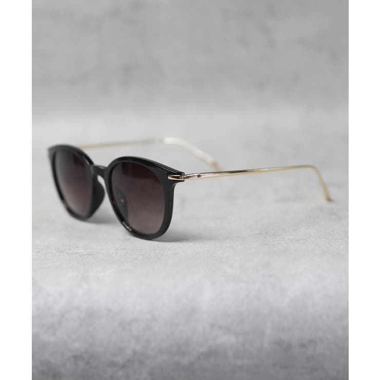 ブラックゴールド×スモークハーフ | カラーボストンサングラス メンズ レディース 専用ケース付き  | 8（eight） 