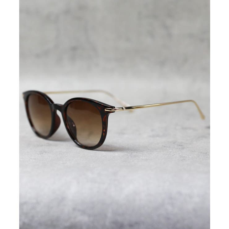 デミゴールド×ブラウンハーフ | カラーボストンサングラス メンズ レディース 専用ケース付き  | 8（eight） 