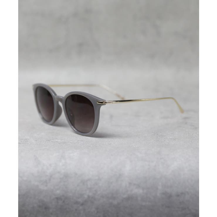 グレーゴールド×スモークハーフ | カラーボストンサングラス メンズ レディース 専用ケース付き  | 8（eight） 