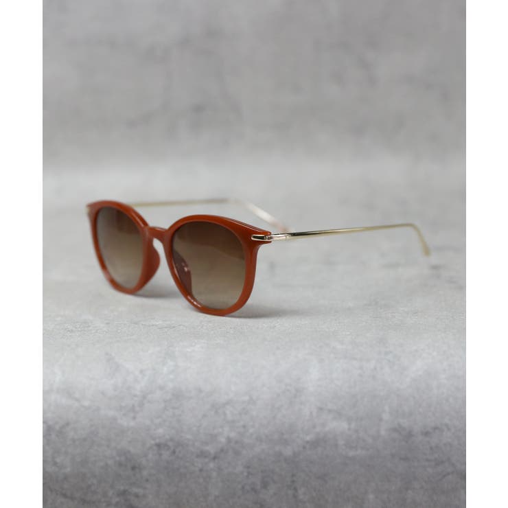 テラコッタゴールド×ブラウン | カラーボストンサングラス メンズ レディース 専用ケース付き  | 8（eight） 