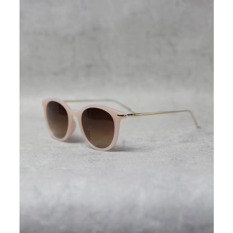 ピンクゴールド×ブラウンハーフ | カラーボストンサングラス メンズ レディース 専用ケース付き  | 8（eight） 