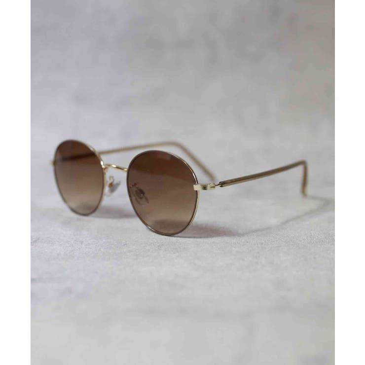 ゴールドベージュ×ブラウンハーフ | ボストンサングラス メンズ レディース メタルフレーム | 8（eight） 