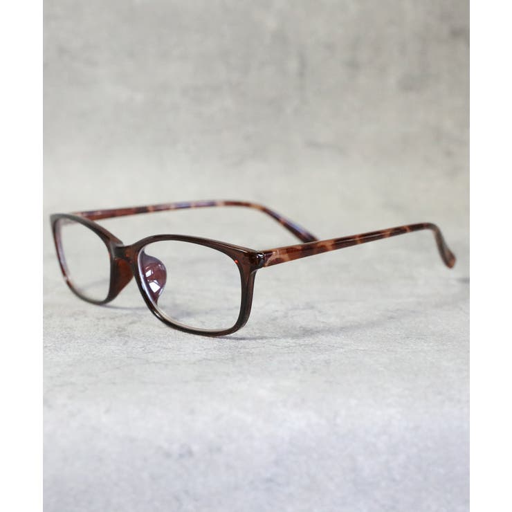 ブラウン×デミ/クリア | スクエアサングラス メンズ レディース ブルーライトカット ケース付き | 8（eight） 