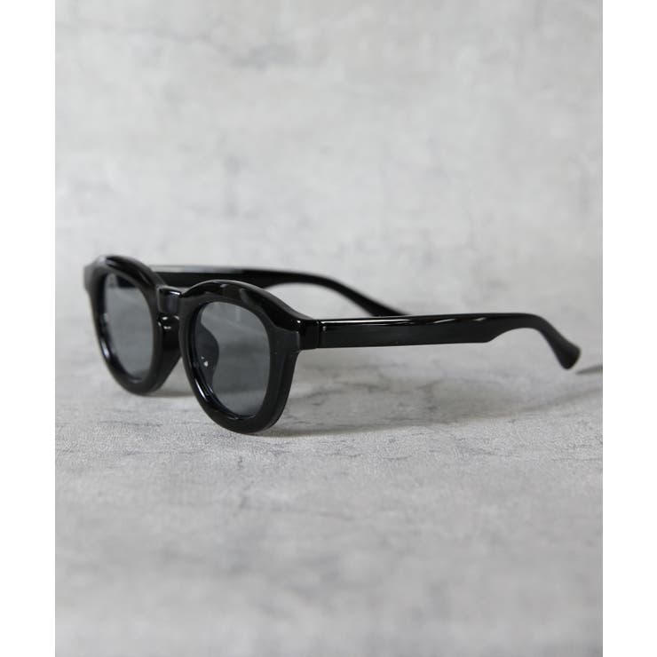 ブラック×グレー | ウェリントンサングラス メンズ レディース 伊達メガネ 極太フレーム | 8（eight） 