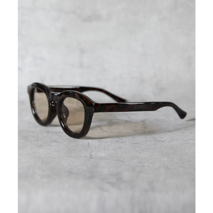 デミ×ライトベージュ | ウェリントンサングラス メンズ レディース 伊達メガネ 極太フレーム | 8（eight） 