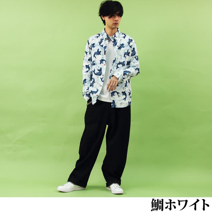 和柄シャツ メンズ 長袖シャツ全5色[品番：EH000005360]｜8（eight