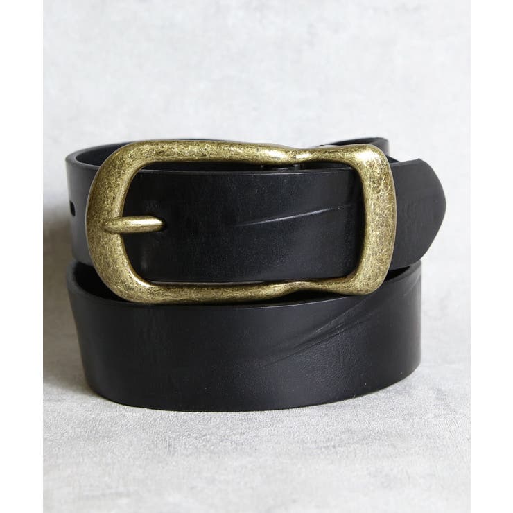 レザーバックルベルト メンズ ベルト 革 皮 35mm シワ加工 [品番