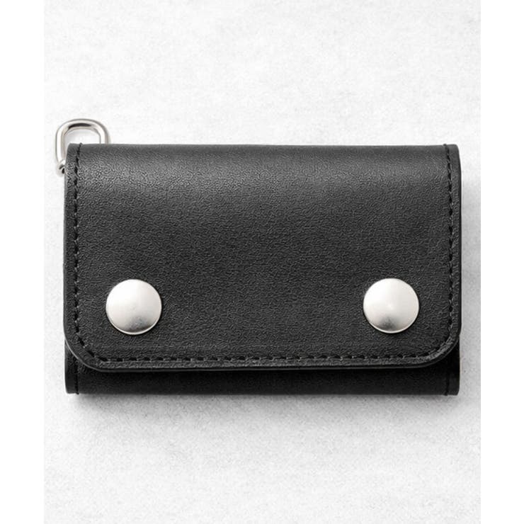 ブラック | トラッカーウォレット Wフラップショート メンズ 財布 栃木レザー | 8（eight） 