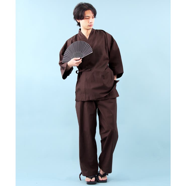 ダークブラウン | 作務衣 メンズ コットン新作 | 8（eight） 