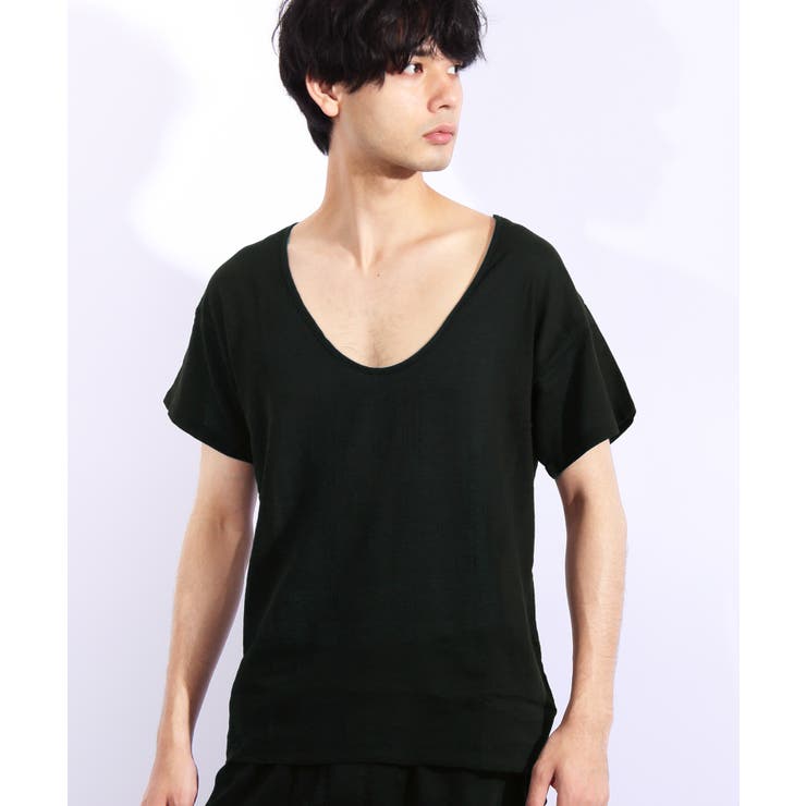 半袖Tシャツ メンズ コントラストカラー ショルダーパッド 2色 和装Tシャツ メンズ Tシャツ全2色[品番：EH000005158]｜8（eight