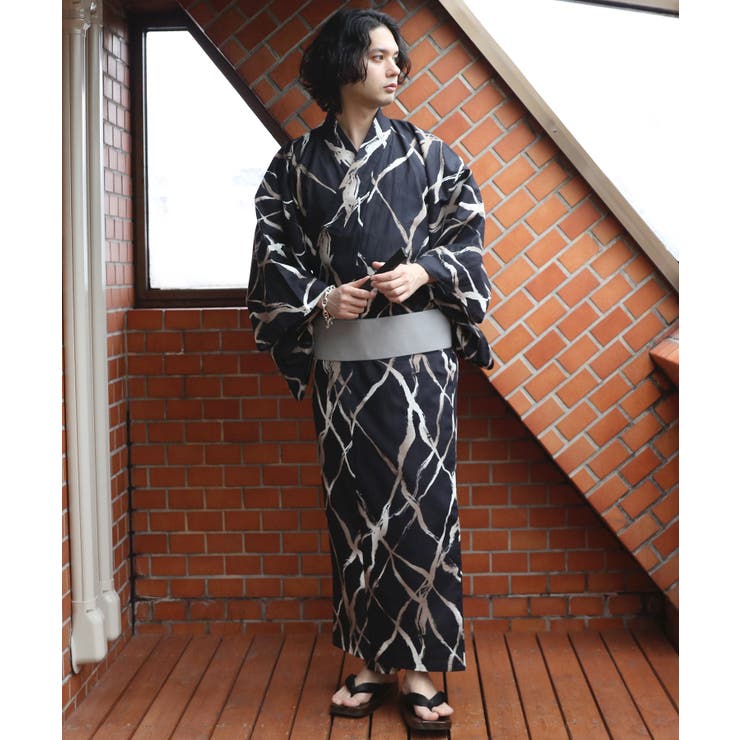 刷毛目格子ネイビー | 浴衣 3点セット 浴衣 | 8（eight） 