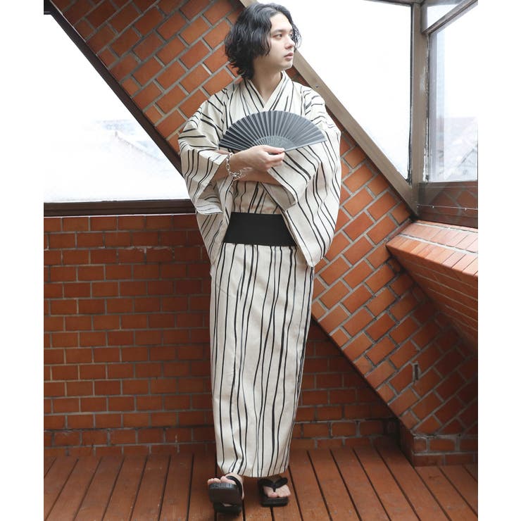 よろけ縞ブラック | 浴衣 3点セット 浴衣 | 8（eight） 