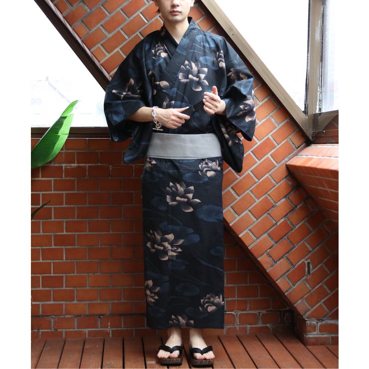蓮の花ネイビー | 浴衣 3点セット 浴衣 | 8（eight） 