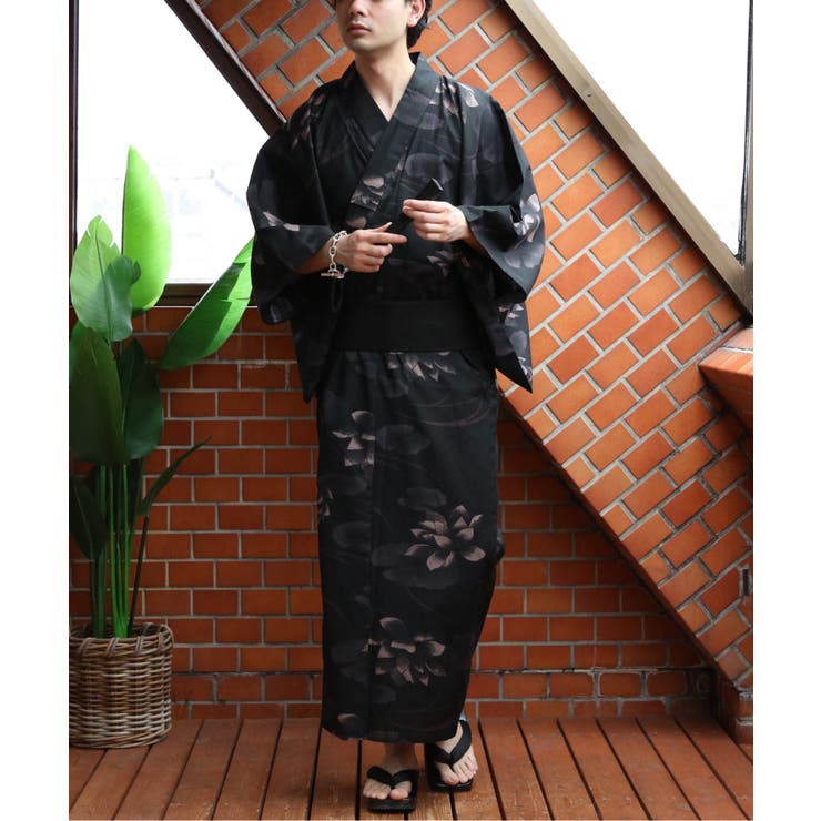 蓮の花ブラック | 浴衣 3点セット 浴衣 | 8（eight） 