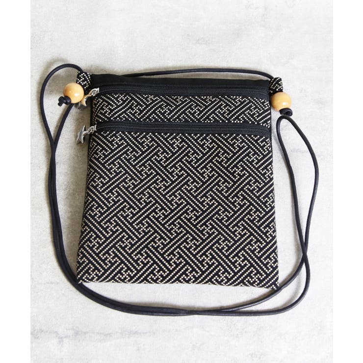 紗綾型 | 印伝調 ファスナーポシェット メンズ 信玄袋 浴衣 花火大会に | 8（eight） 