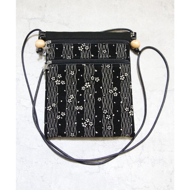 流れ桜 | 印伝調 ファスナーポシェット メンズ 信玄袋 浴衣 花火大会に | 8（eight） 