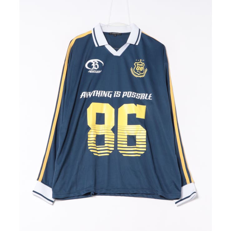 ネイビー | デザインゲームTシャツ メンズ ロンT サッカーユニフォーム  | 8（eight） 