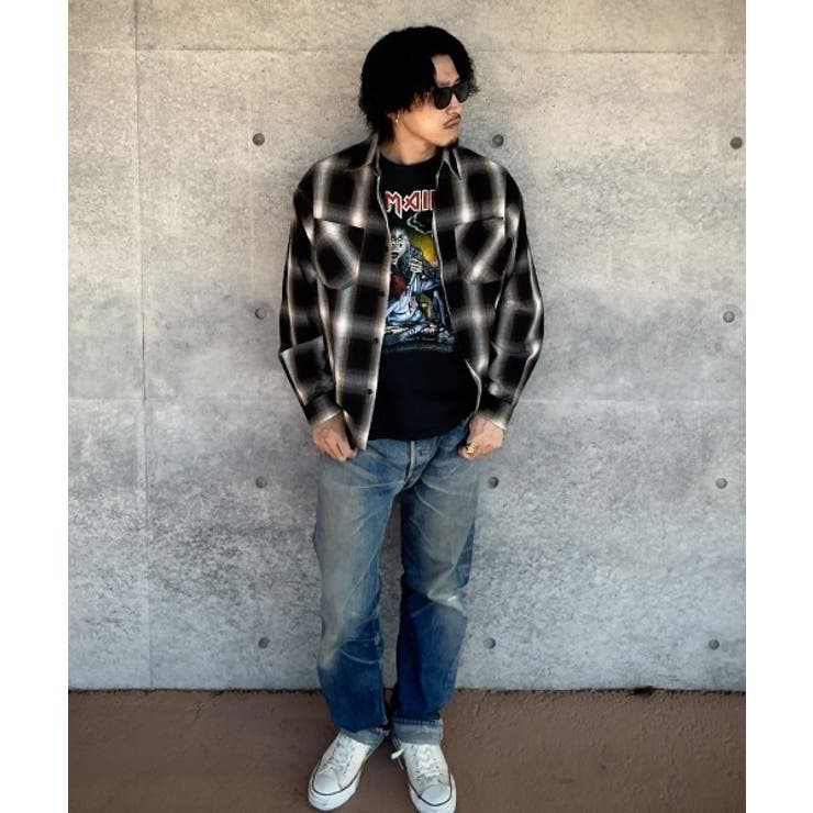 オンブレチェックシャツ メンズ シャツ 長袖 アメカジ ストリート  | 8（eight）  | 詳細画像6 