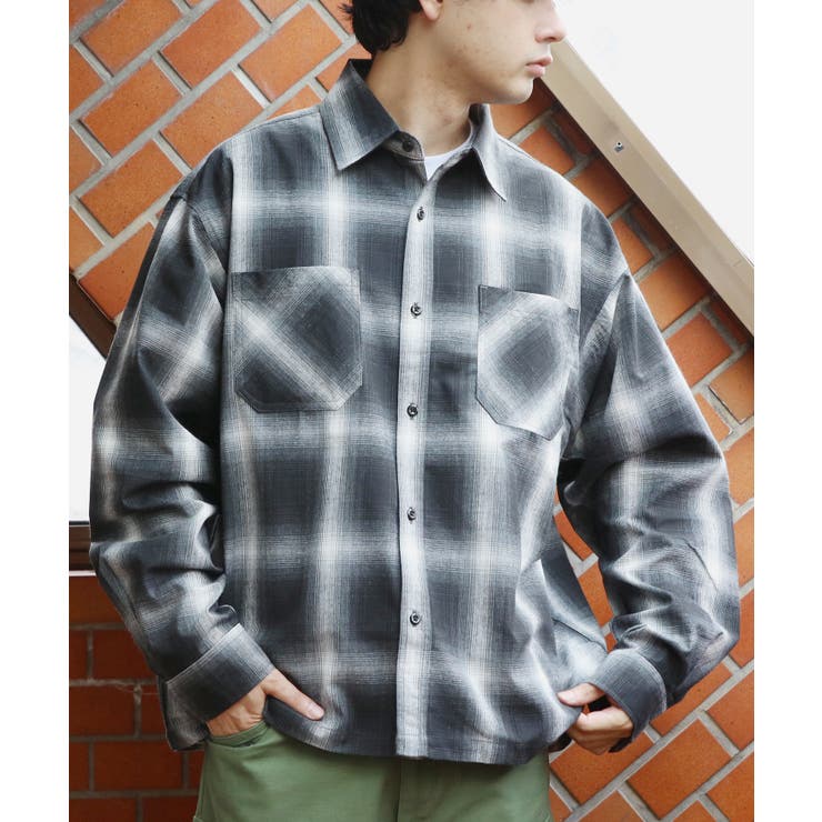 オンブレチェックシャツ メンズ シャツ 長袖 アメカジ ストリート  | 8（eight）  | 詳細画像15 
