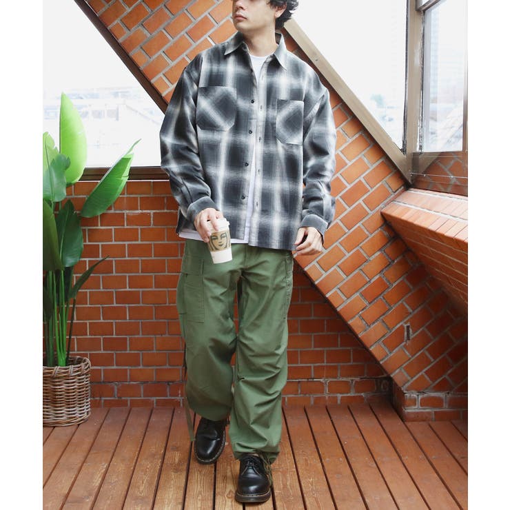 オンブレチェックシャツ メンズ シャツ 長袖 アメカジ ストリート  | 8（eight）  | 詳細画像16 