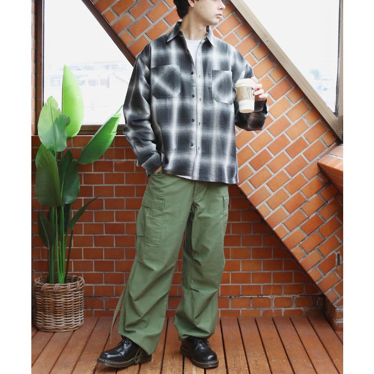 オンブレチェックシャツ メンズ シャツ 長袖 アメカジ ストリート  | 8（eight）  | 詳細画像19 