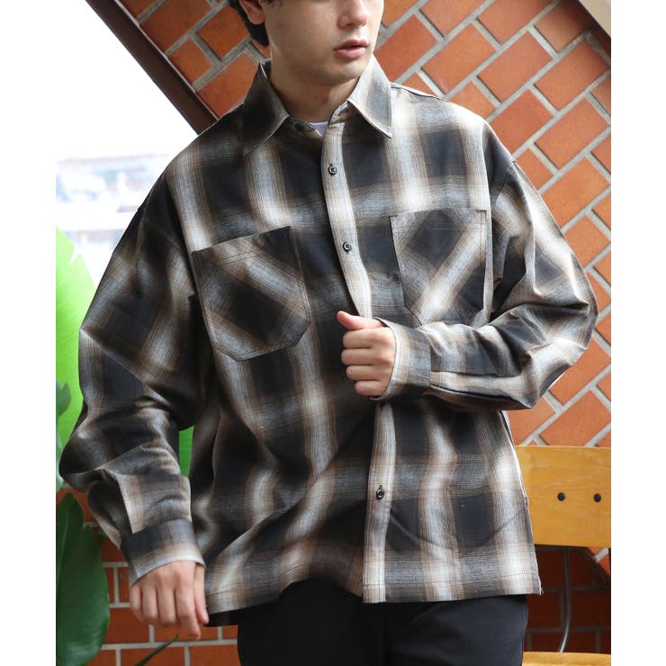 オンブレチェックシャツ メンズ シャツ 長袖 アメカジ ストリート  | 8（eight）  | 詳細画像24 