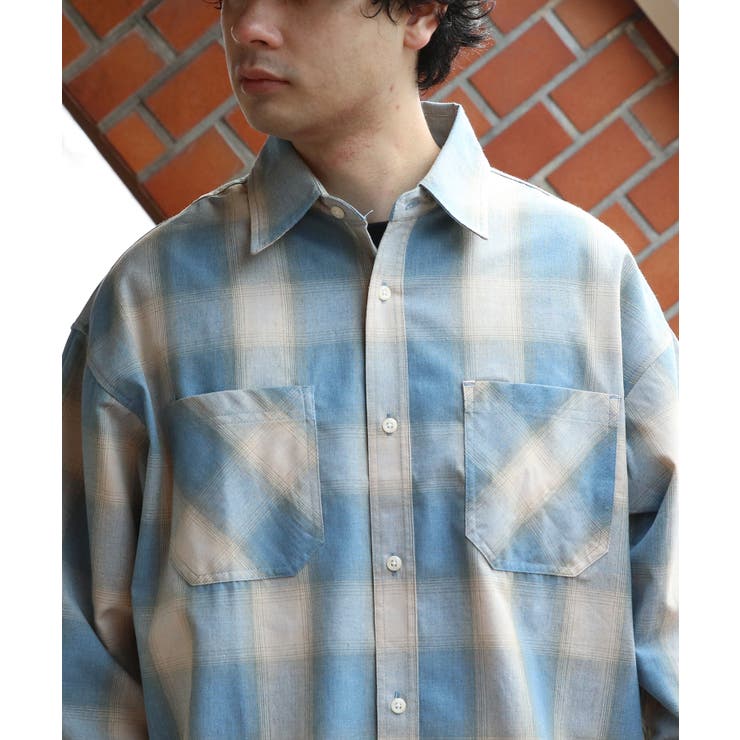 オンブレチェックシャツ メンズ シャツ 長袖 アメカジ ストリート  | 8（eight）  | 詳細画像48 