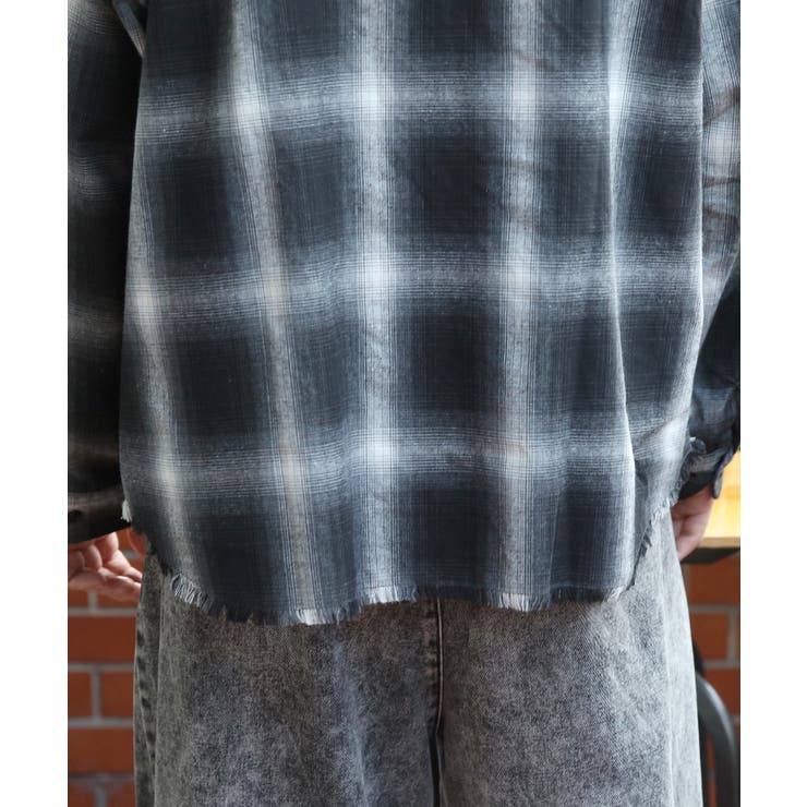 フードシャツ メンズ 長袖シャツ チェック柄 オーバーサイズ | 8（eight）  | 詳細画像36 