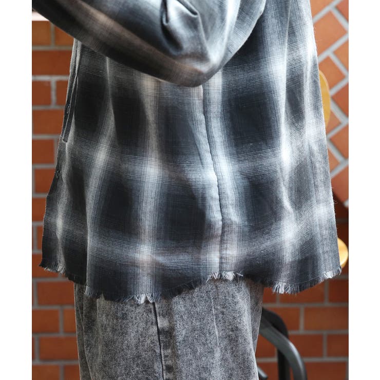 フードシャツ メンズ 長袖シャツ チェック柄 オーバーサイズ | 8（eight）  | 詳細画像37 