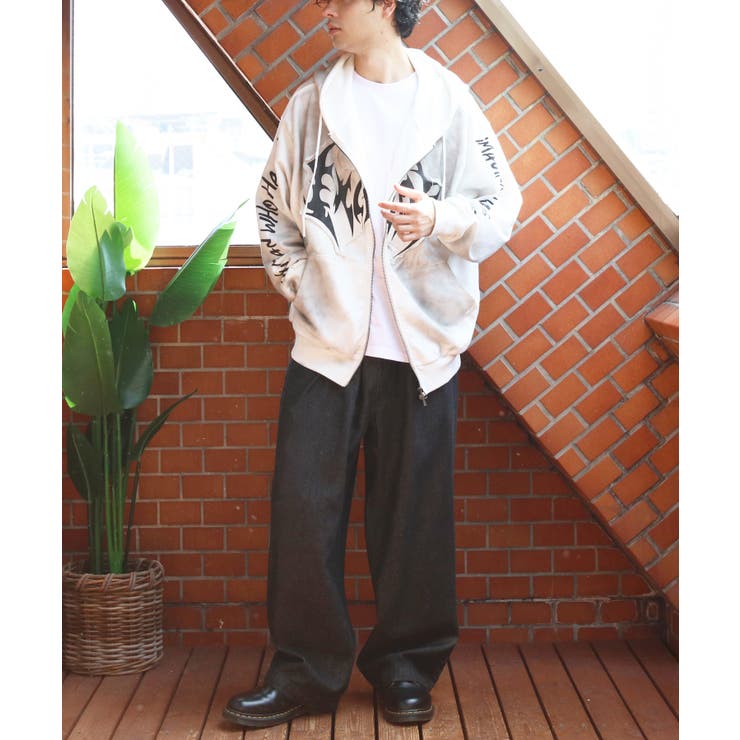 グランジ加工ZIPプルパーカー メンズ パーカー ダブルジップ  | 8（eight）  | 詳細画像15 