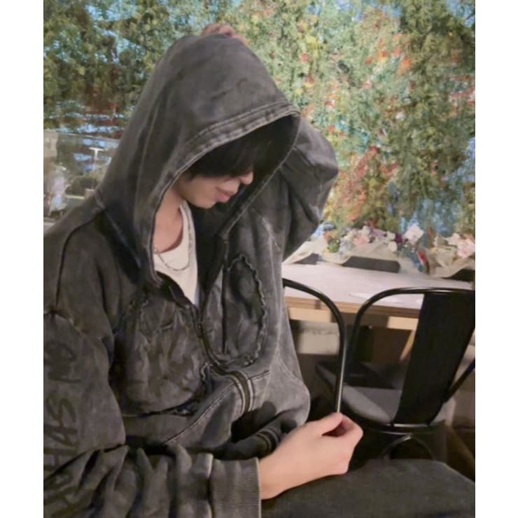 グランジ加工ZIPプルパーカー メンズ パーカー ダブルジップ  | 8（eight）  | 詳細画像2 