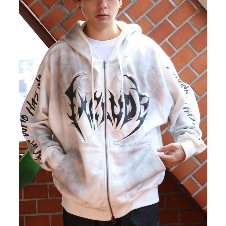 グランジ加工ZIPプルパーカー メンズ パーカー ダブルジップ  | 8（eight）  | 詳細画像4 