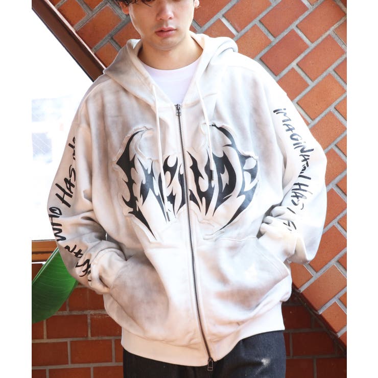 グランジ加工ZIPプルパーカー メンズ パーカー ダブルジップ  | 8（eight）  | 詳細画像5 