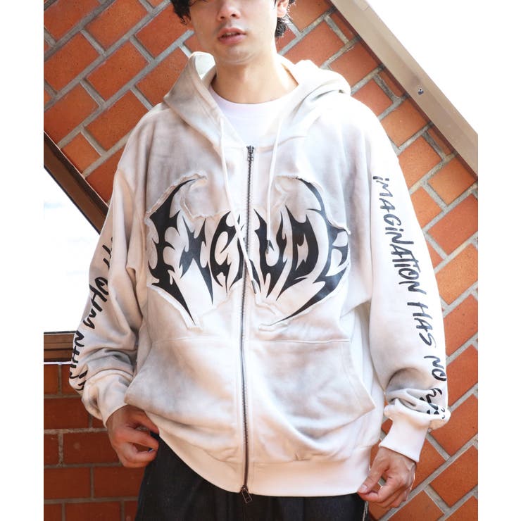 グランジ加工ZIPプルパーカー メンズ パーカー ダブルジップ  | 8（eight）  | 詳細画像7 