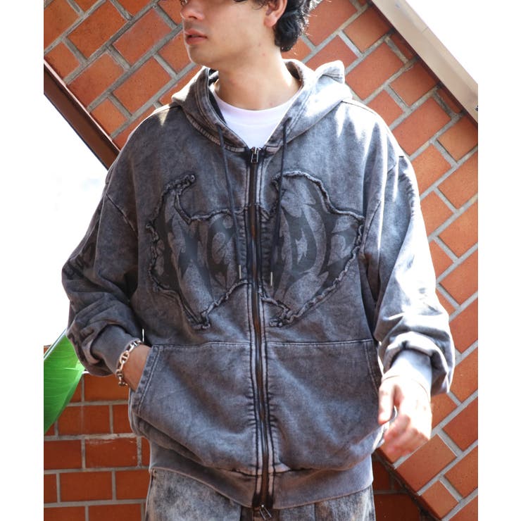 グランジ加工ZIPプルパーカー メンズ パーカー ダブルジップ  | 8（eight）  | 詳細画像16 