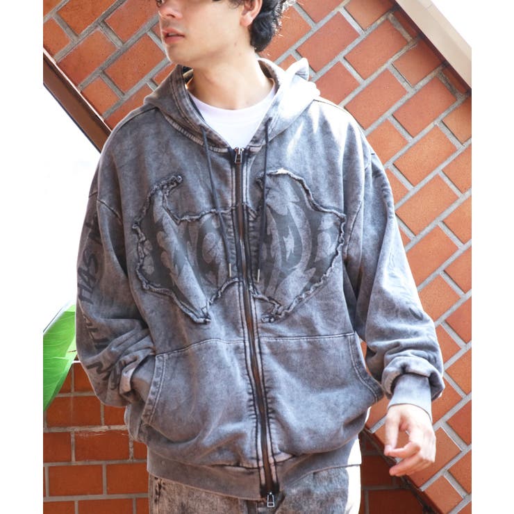 グランジ加工ZIPプルパーカー メンズ パーカー ダブルジップ  | 8（eight）  | 詳細画像18 