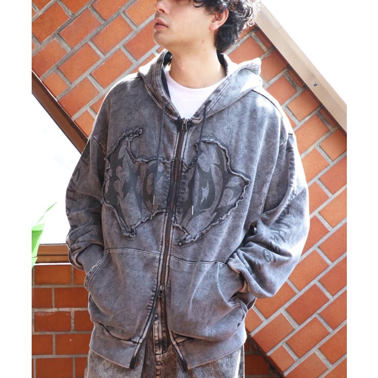 グランジ加工ZIPプルパーカー メンズ パーカー ダブルジップ  | 8（eight）  | 詳細画像19 