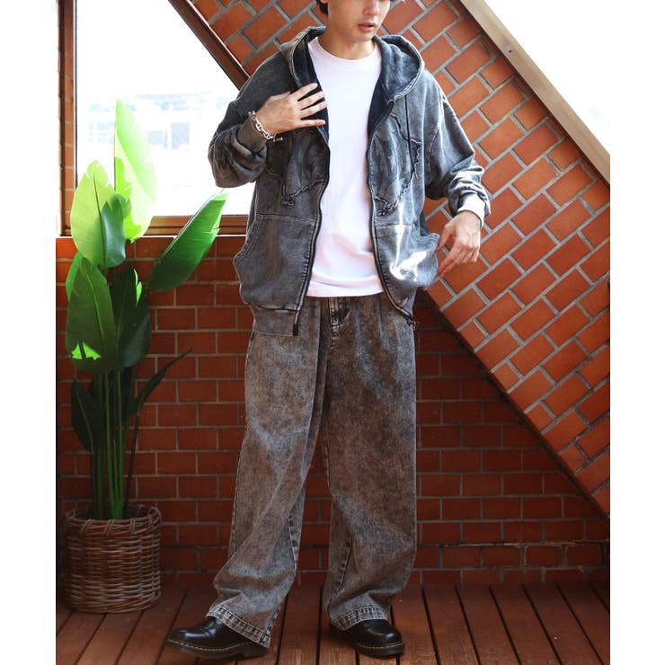 グランジ加工ZIPプルパーカー メンズ パーカー ダブルジップ  | 8（eight）  | 詳細画像20 